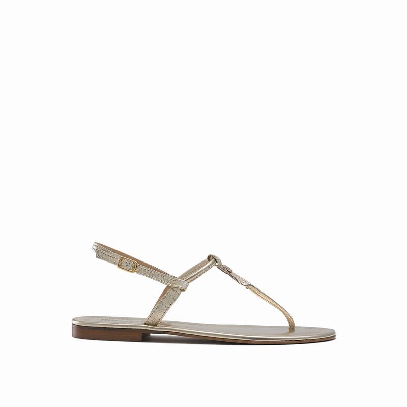 Russell & Bromley Thongbird Womens Flat Sandals Metallic |BGT9870CM|